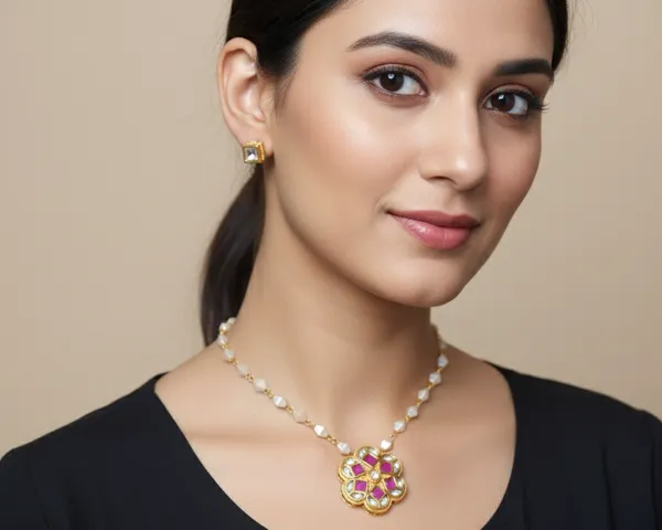 Pink_Brass_Necklace_Set_For_Women
